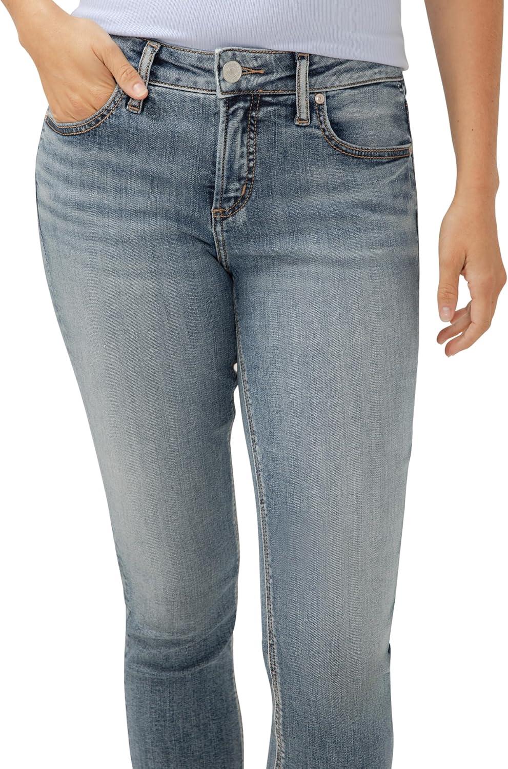 image:imageSilver Jeans Co Womens Elyse Mid Rise Comfort Fit Capri JeansMed Wash