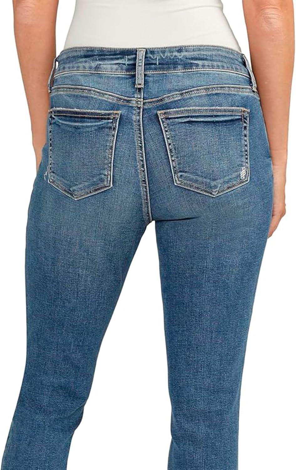 image:imageSilver Jeans Co Womens Elyse Mid Rise Comfort Fit Capri JeansMed Wash Cvs216