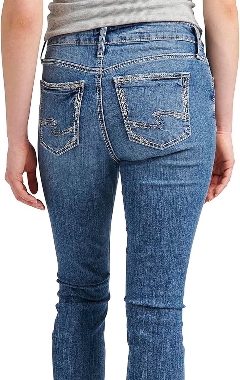 image:imageSilver Jeans Co Womens Elyse Mid Rise Comfort Fit Capri JeansMed Wash Egx290