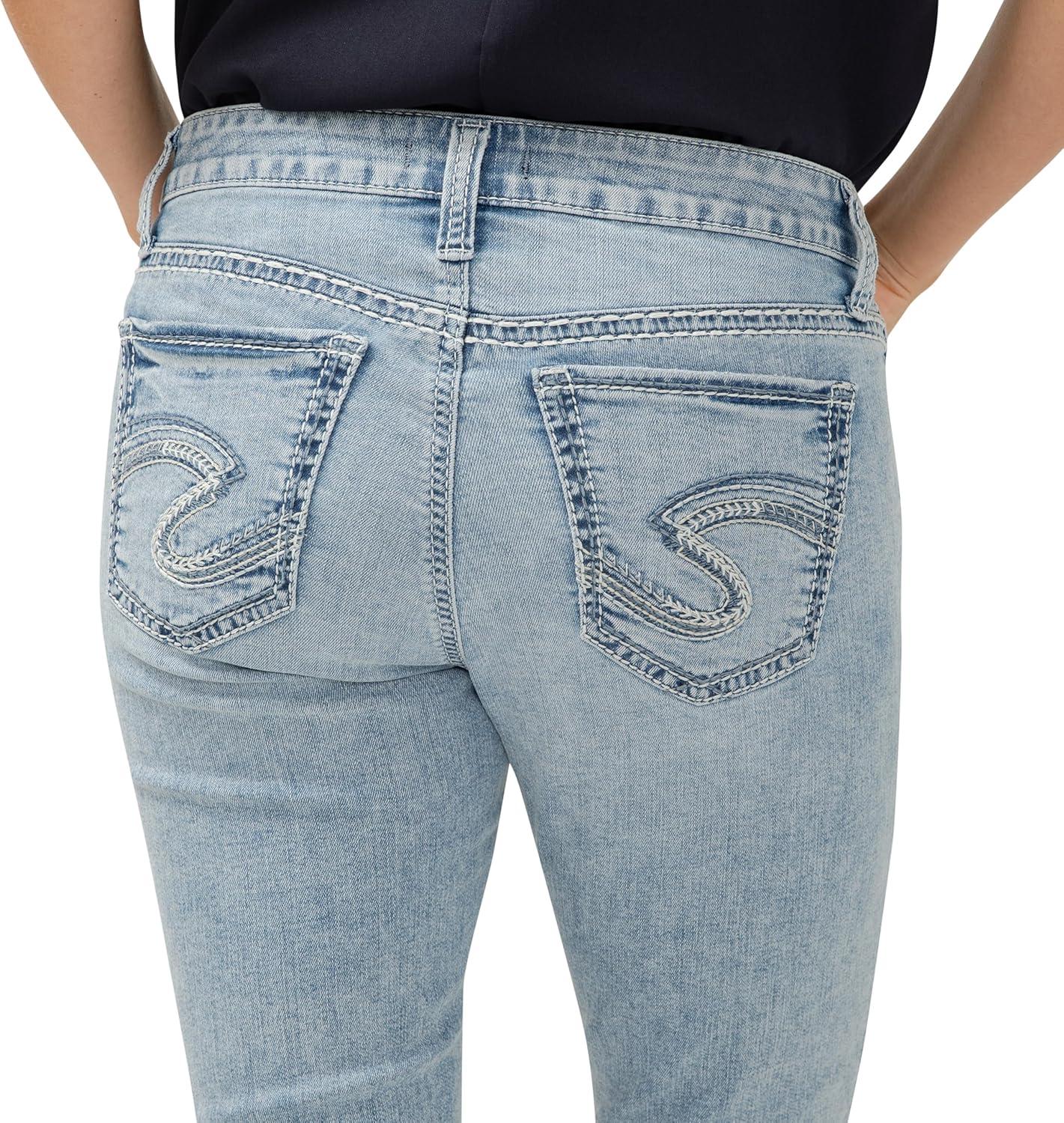 image:imageSilver Jeans Co Womens Elyse Mid Rise Comfort Fit Capri JeansMid Indigo