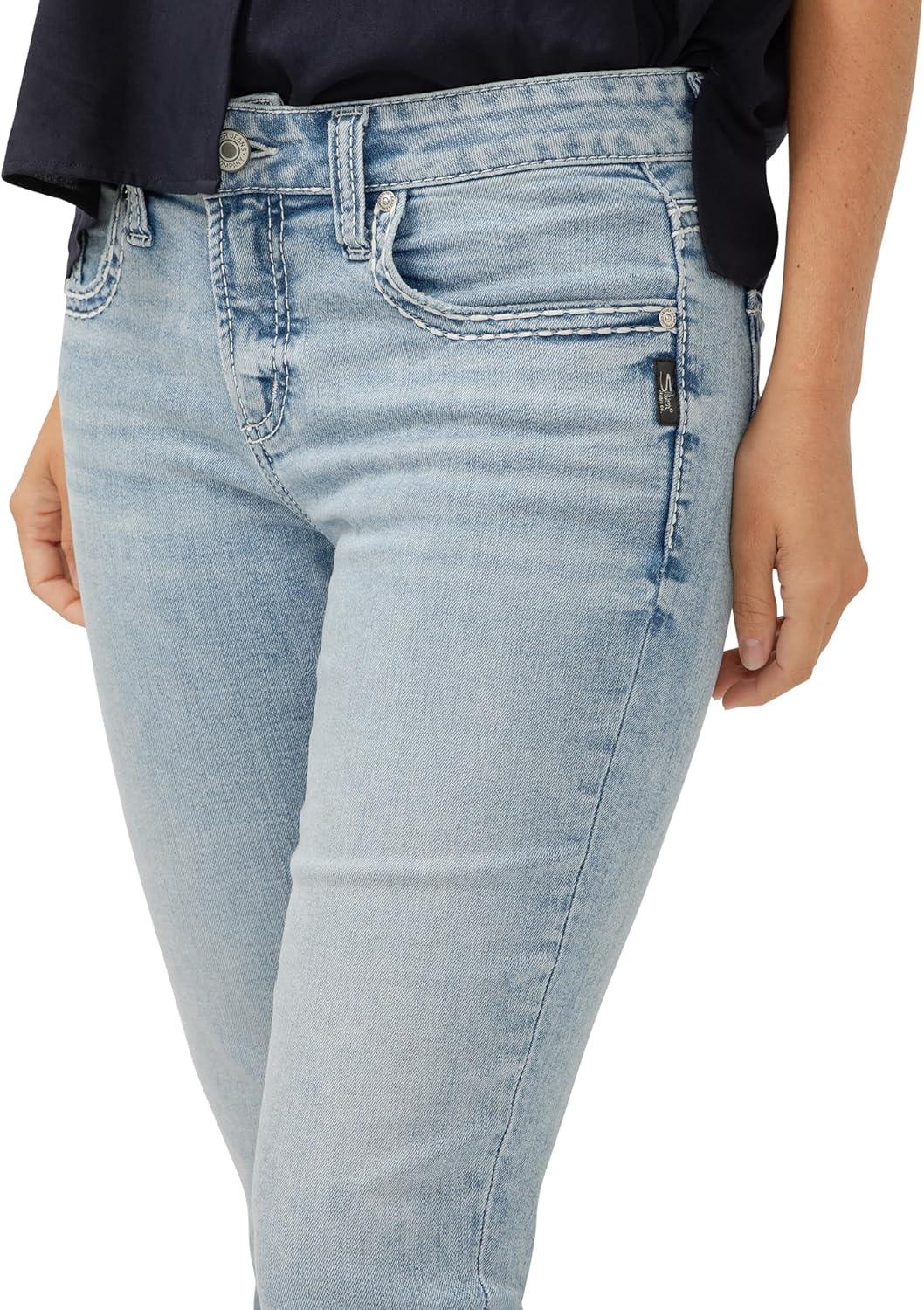 image:imageSilver Jeans Co Womens Elyse Mid Rise Comfort Fit Capri JeansMid Indigo