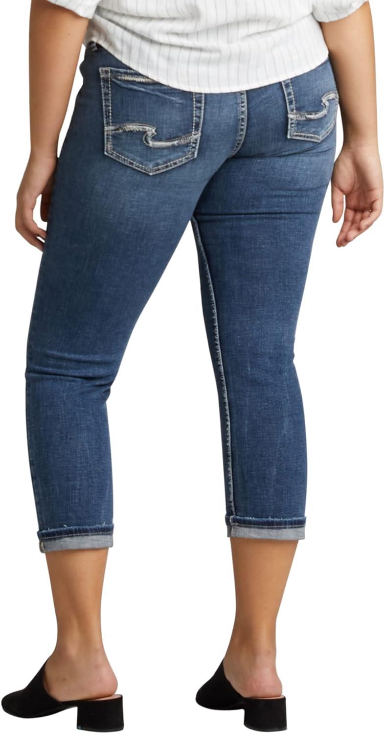image:imageSilver Jeans Co Womens Elyse Mid Rise Comfort Fit Capri JeansPower Stretch Medium