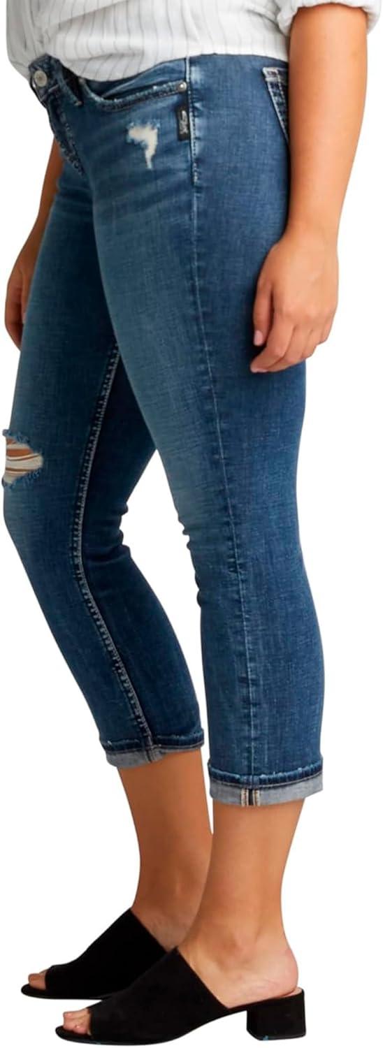 image:imageSilver Jeans Co Womens Elyse Mid Rise Comfort Fit Capri JeansPower Stretch Medium