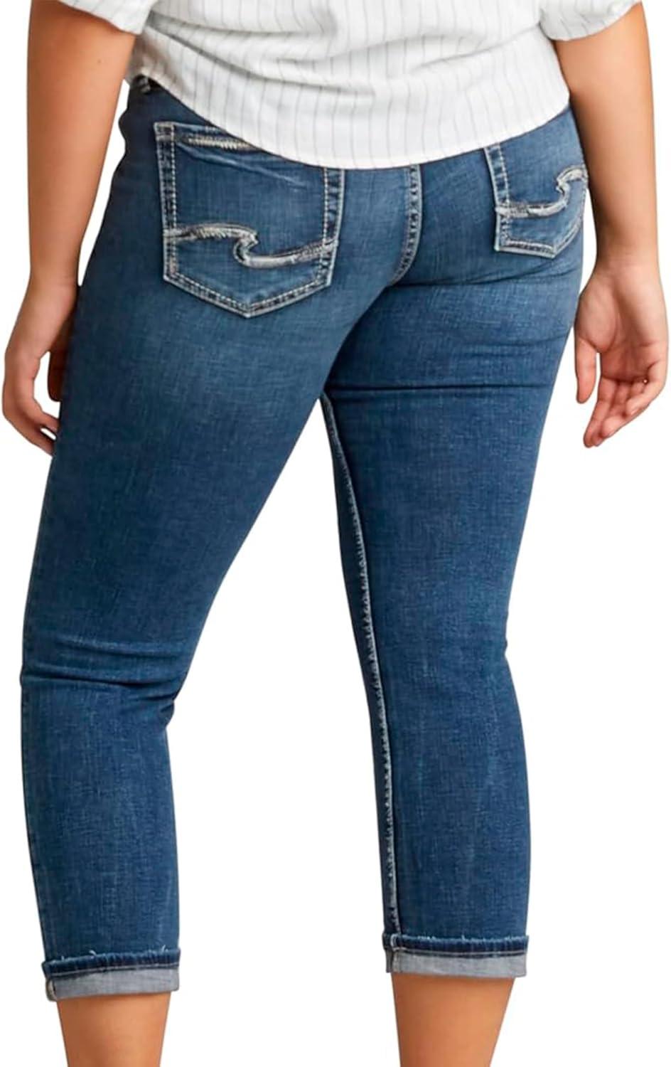 image:imageSilver Jeans Co Womens Elyse Mid Rise Comfort Fit Capri JeansPower Stretch Medium