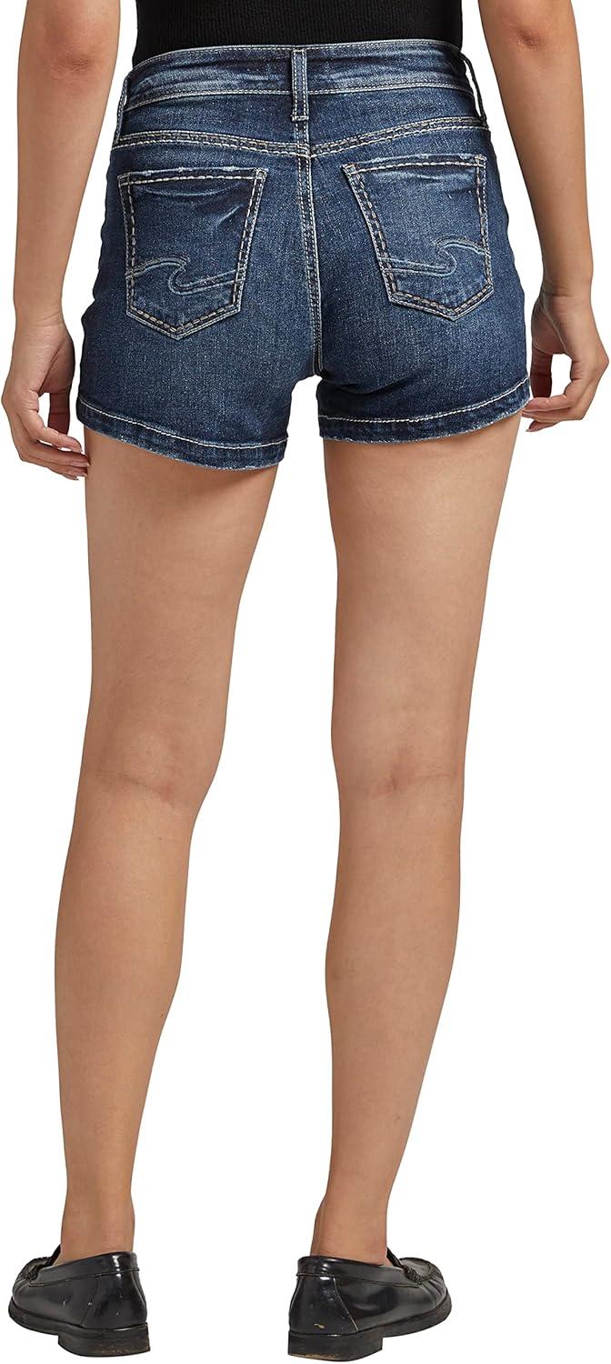 image:imageSilver Jeans Co Womens Elyse Mid Rise Comfort Fit ShortDark Wash Eae464