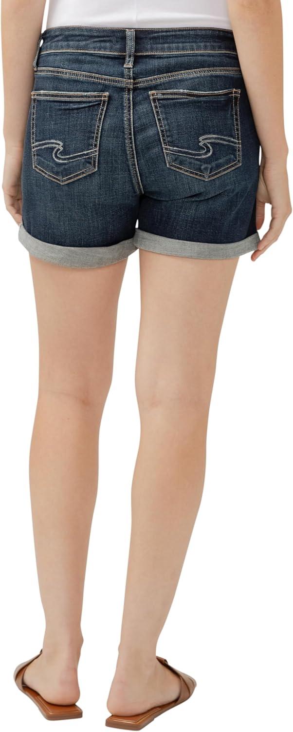 image:imageSilver Jeans Co Womens Elyse Mid Rise Comfort Fit ShortLuxe Stretch Dark Indigo