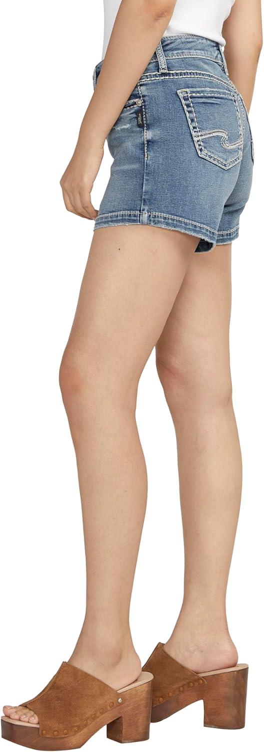 image:imageSilver Jeans Co Womens Elyse Mid Rise Comfort Fit ShortMed Wash Cvs305