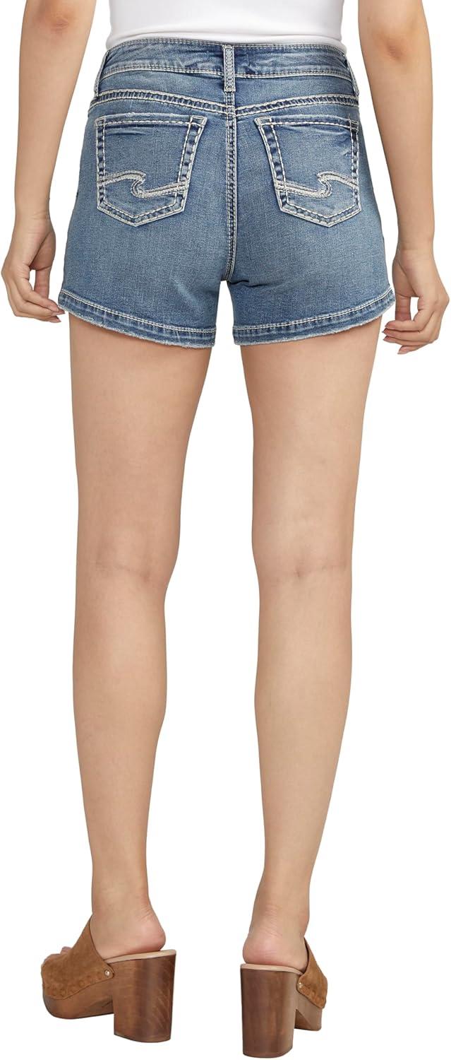 image:imageSilver Jeans Co Womens Elyse Mid Rise Comfort Fit ShortMed Wash Cvs305