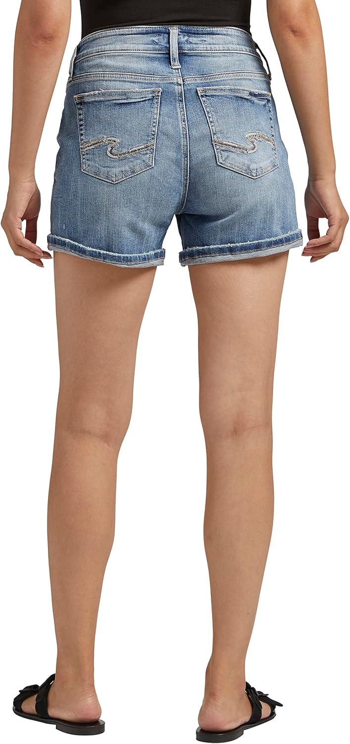 image:imageSilver Jeans Co Womens Elyse Mid Rise Comfort Fit ShortMed Wash Eae250