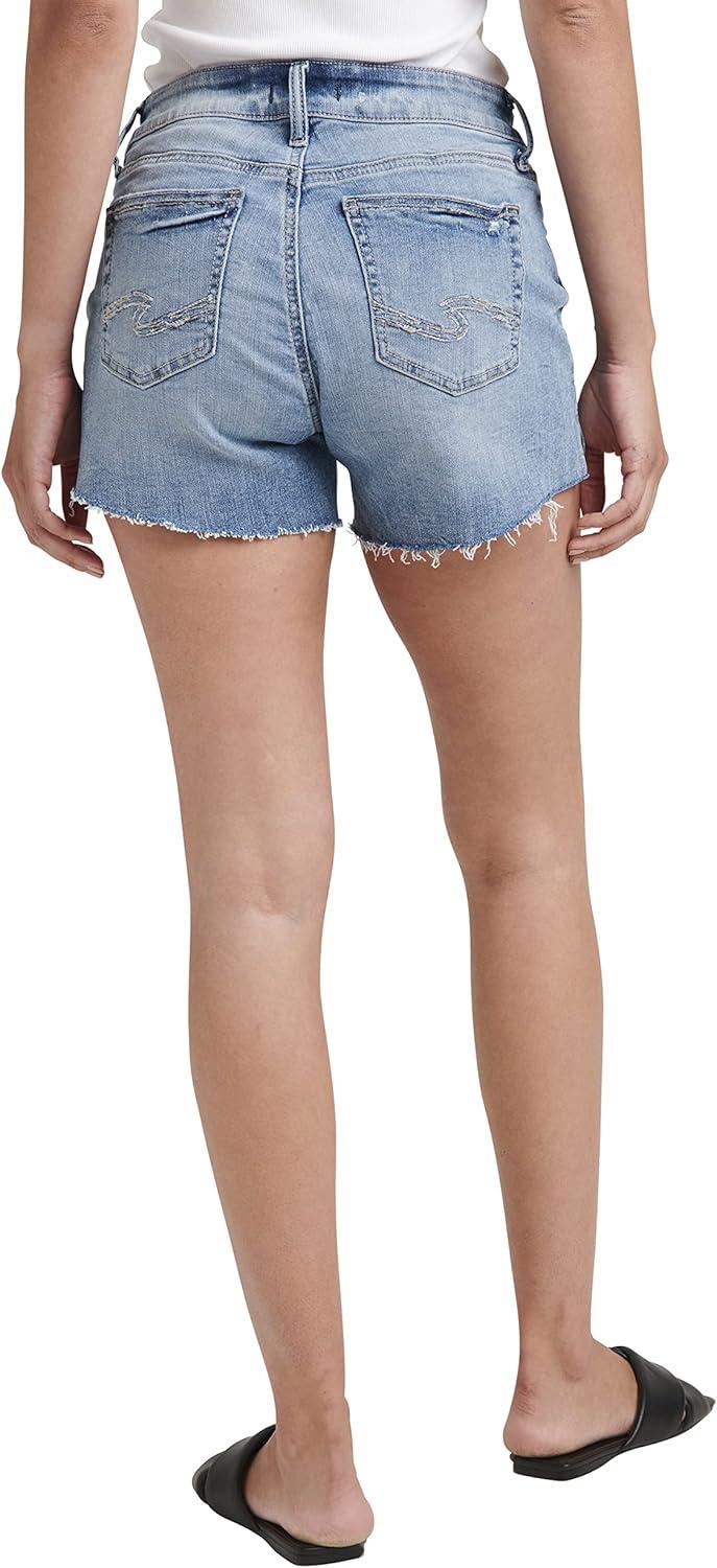 image:imageSilver Jeans Co Womens Elyse Mid Rise Comfort Fit ShortMed Wash Eaf230