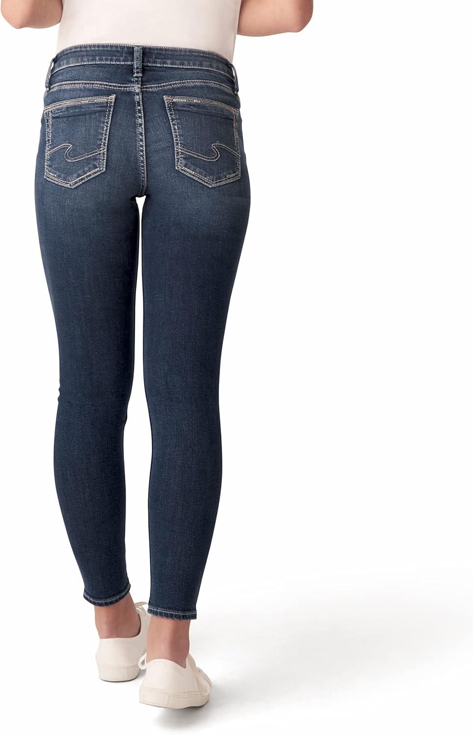 image:imageSilver Jeans Co Womens Elyse Mid Rise Comfort Fit Skinny JeansDark Power Stretch