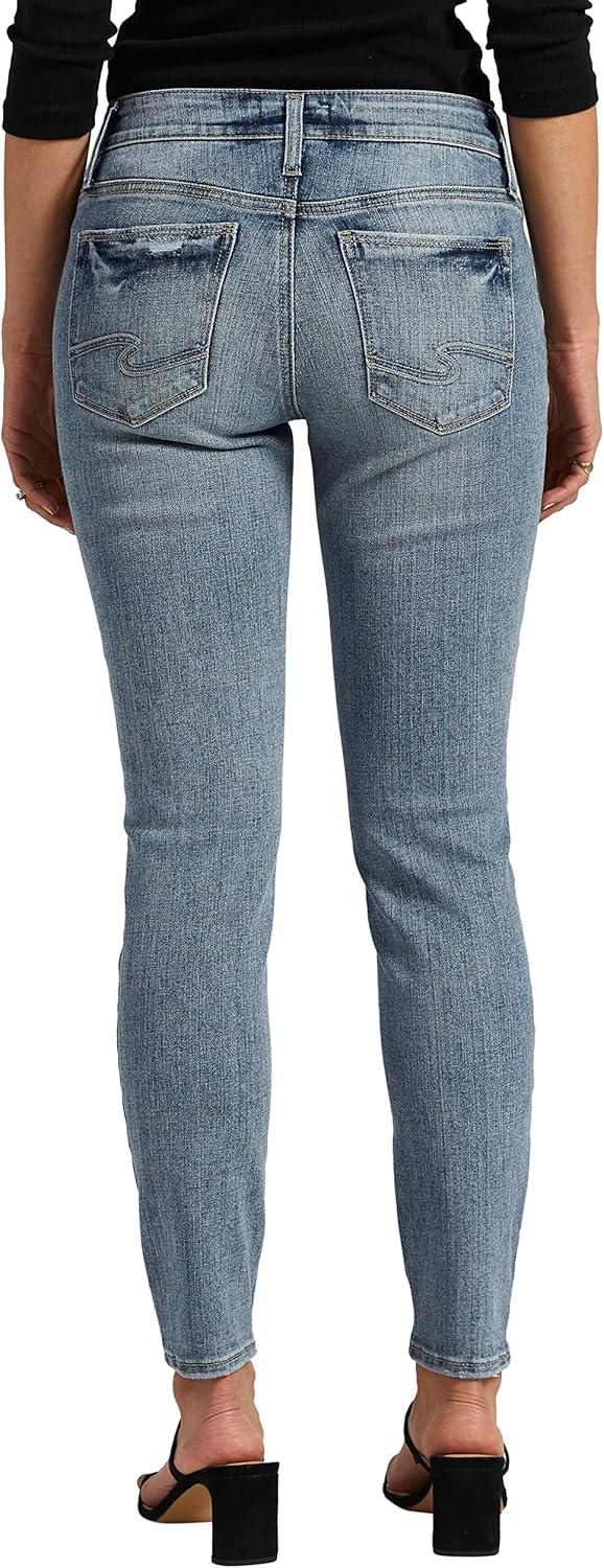 image:imageSilver Jeans Co Womens Elyse Mid Rise Comfort Fit Skinny JeansMed Wash Eae253