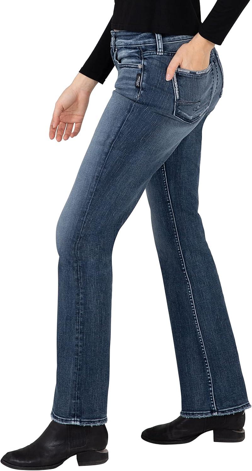 image:imageSilver Jeans Co Womens Elyse Mid Rise Comfort Fit Slim Bootcut Jeans LegacyFaded Dark Indigo