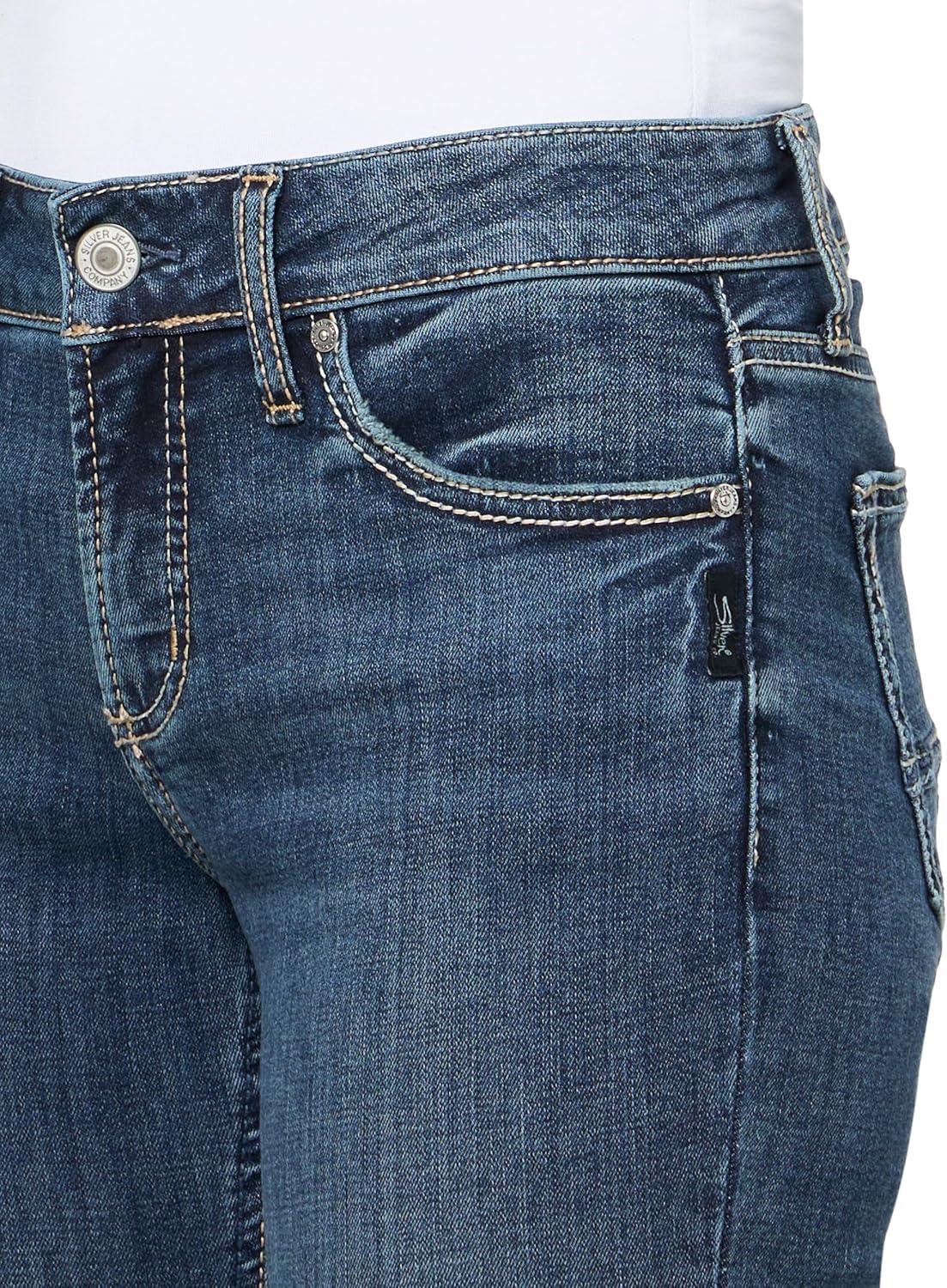 image:imageSilver Jeans Co Womens Elyse Mid Rise Comfort Fit Slim Bootcut JeansDark Wash