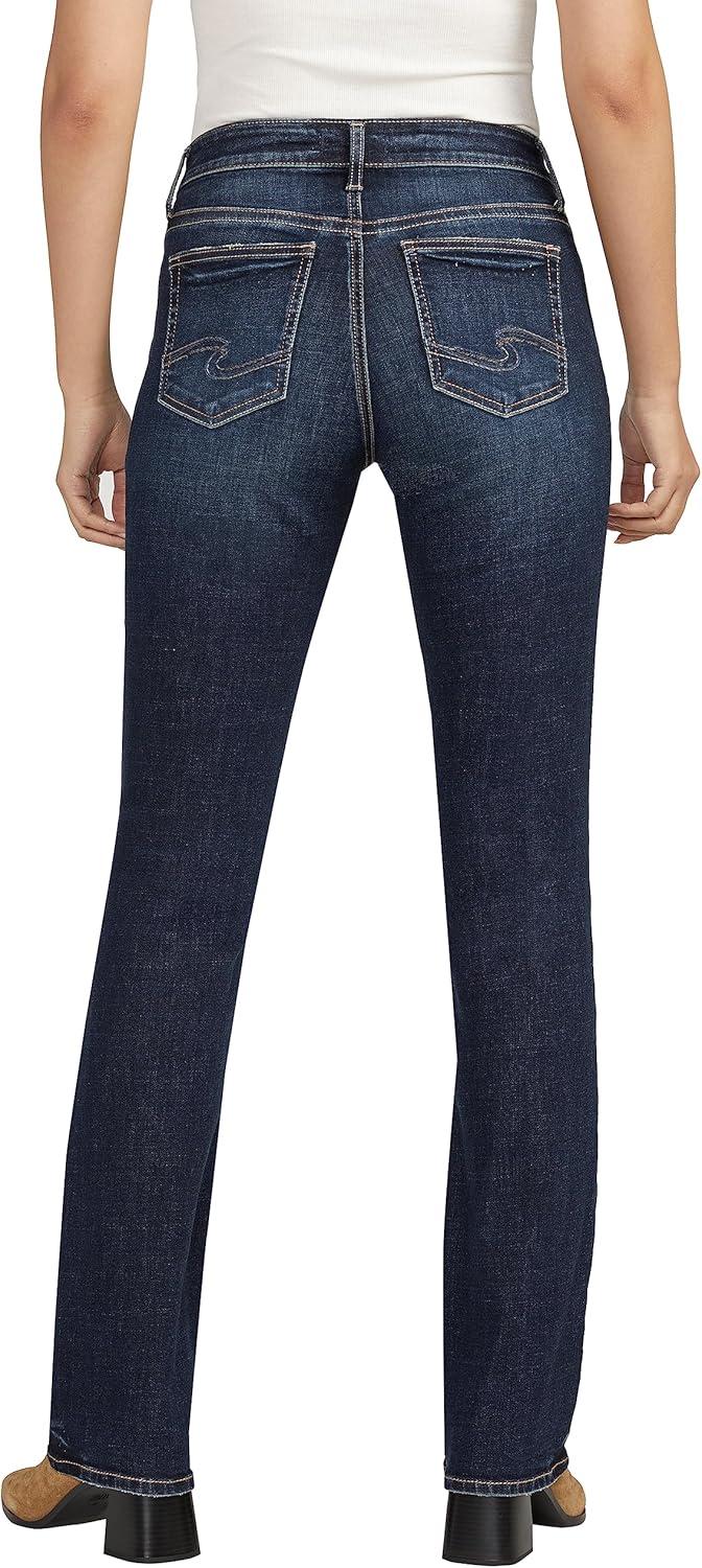 image:imageSilver Jeans Co Womens Elyse Mid Rise Comfort Fit Slim Bootcut JeansDark Wash Ecf486