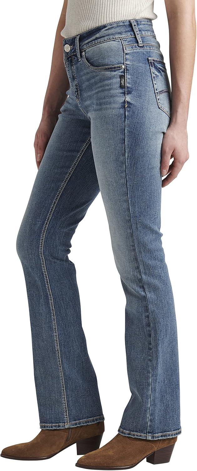 image:imageSilver Jeans Co Womens Elyse Mid Rise Comfort Fit Slim Bootcut JeansMed Wash Edb257