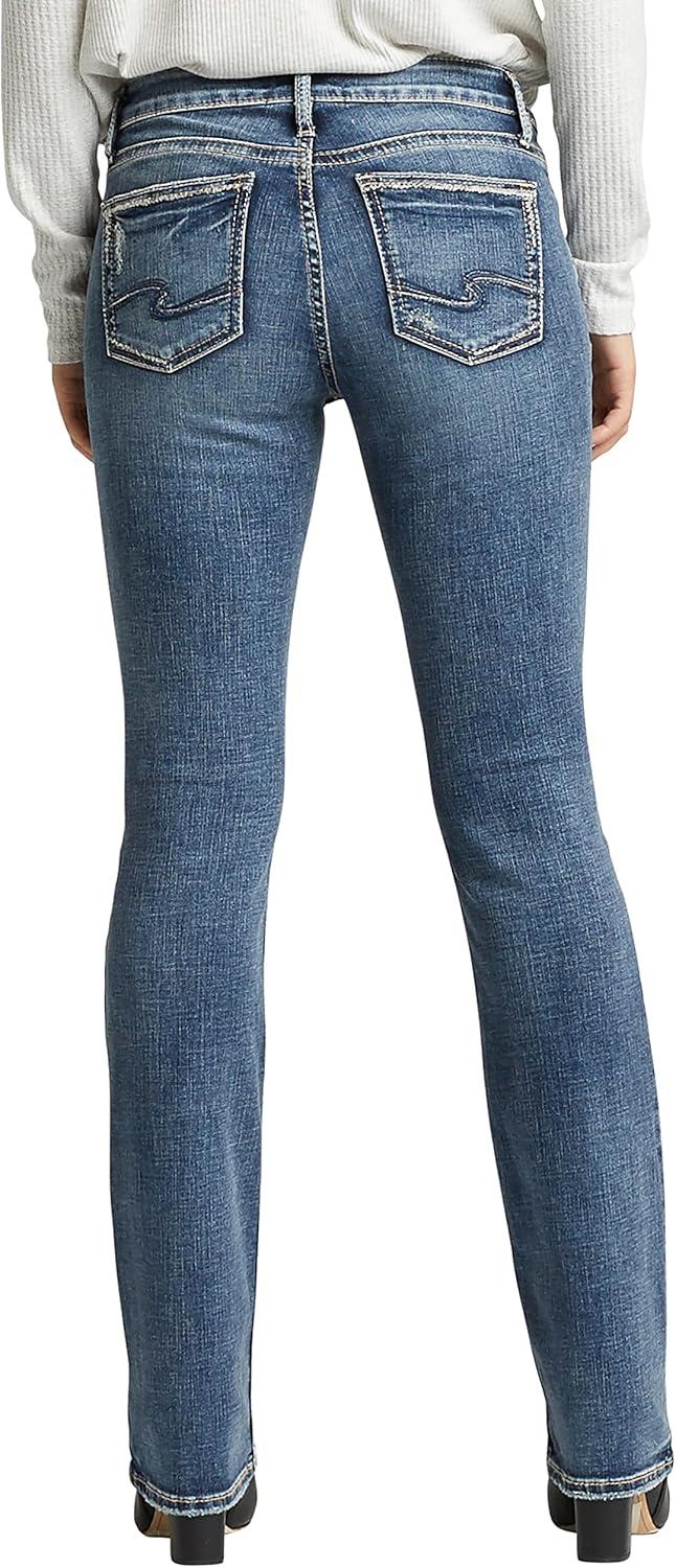 image:imageSilver Jeans Co Womens Elyse Mid Rise Comfort Fit Slim Bootcut JeansMedium Indigo Wash