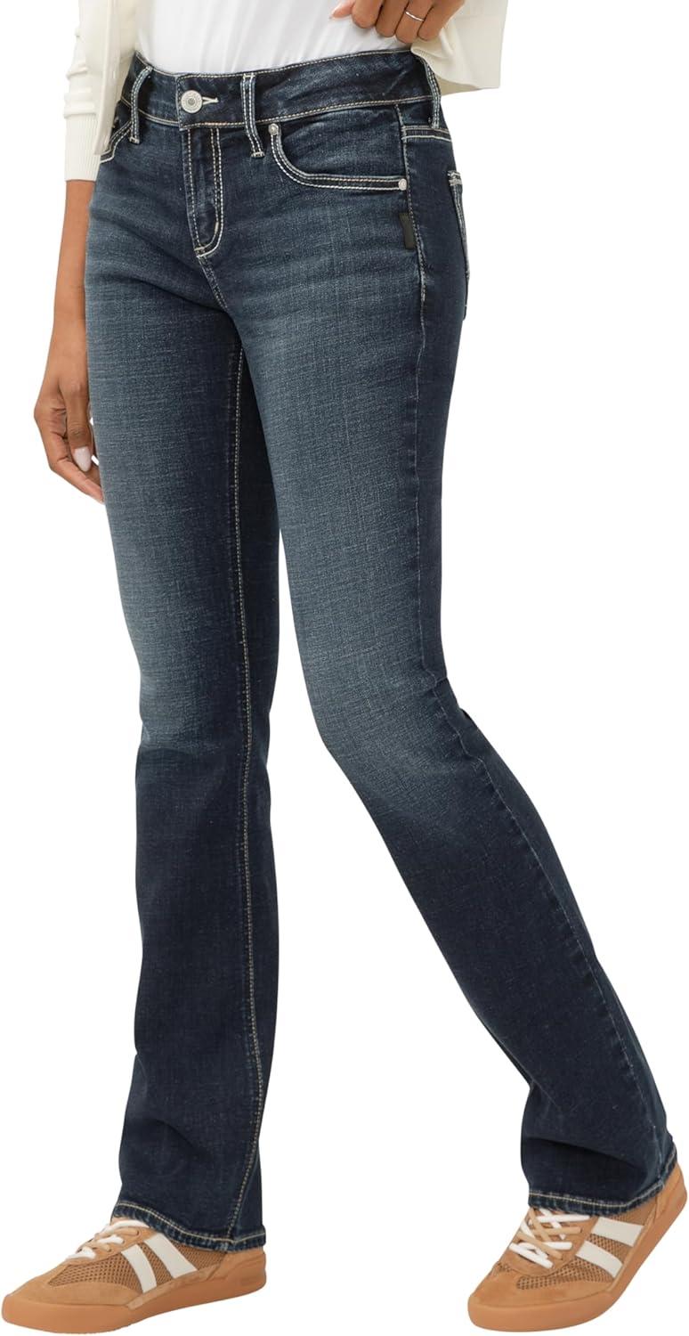 image:imageSilver Jeans Co Womens Elyse Mid Rise Comfort Fit Slim Bootcut JeansTempo