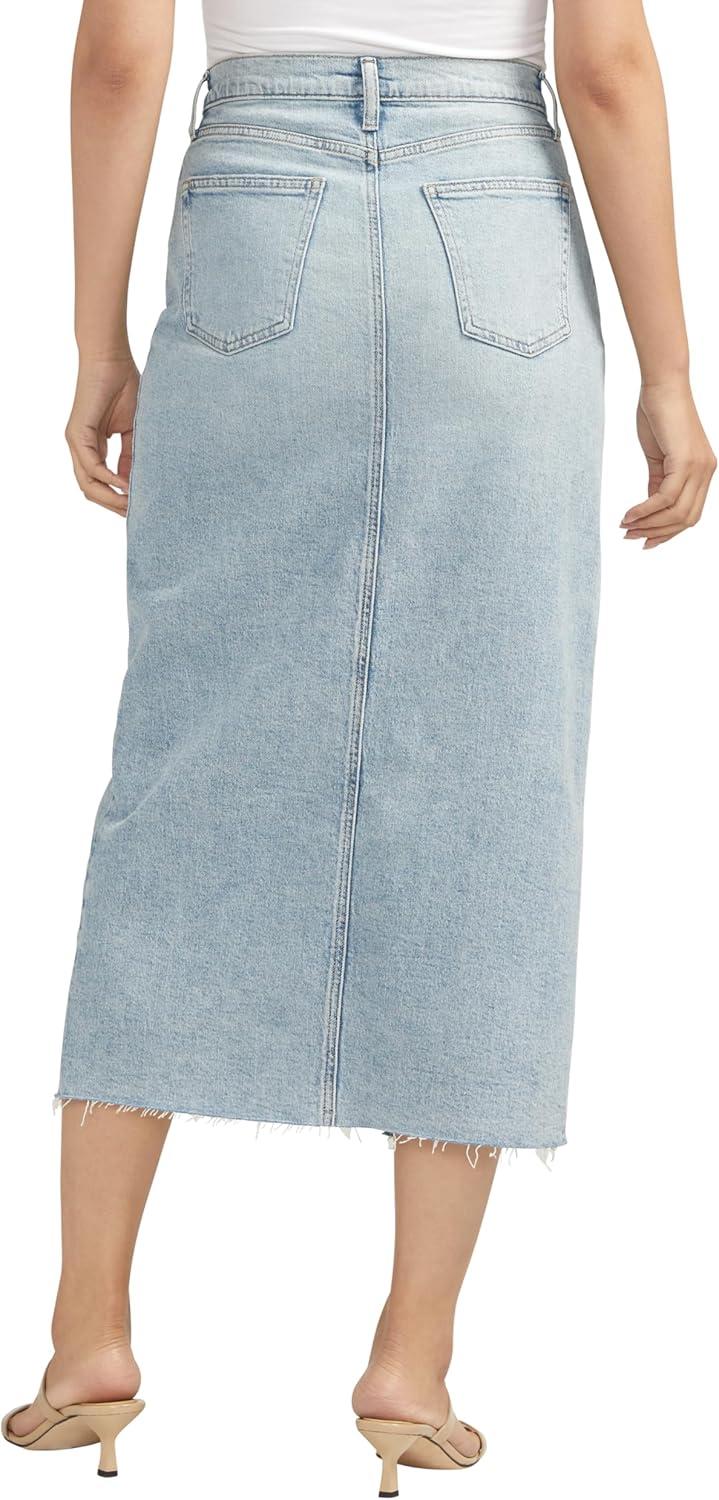 image:imageSilver Jeans Co Womens FrontSlit Jean Skirt Indigo