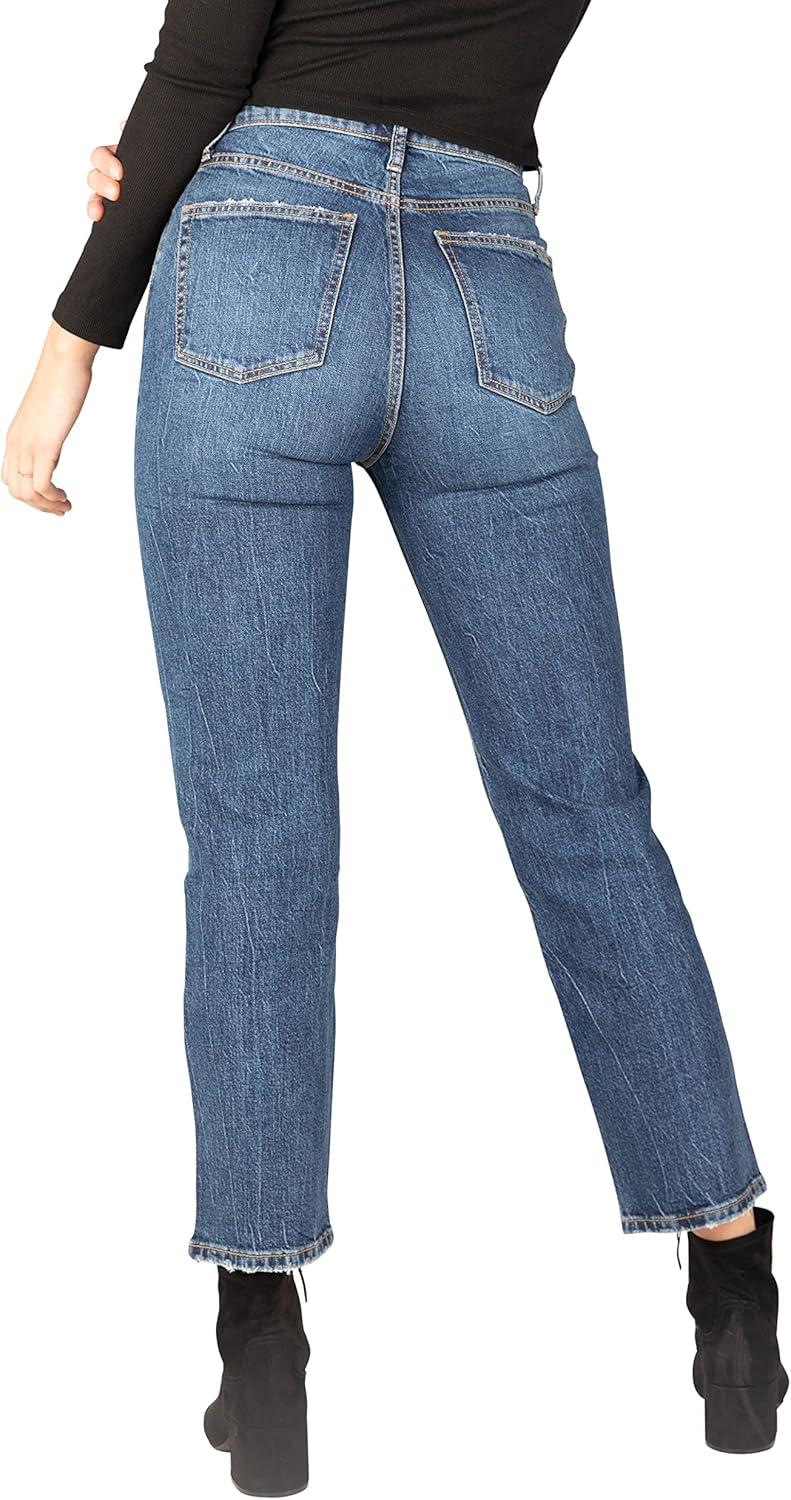 image:imageSilver Jeans Co Womens Highly Desirable High Rise Straight Leg Jeans LegacyDark Eco Wash