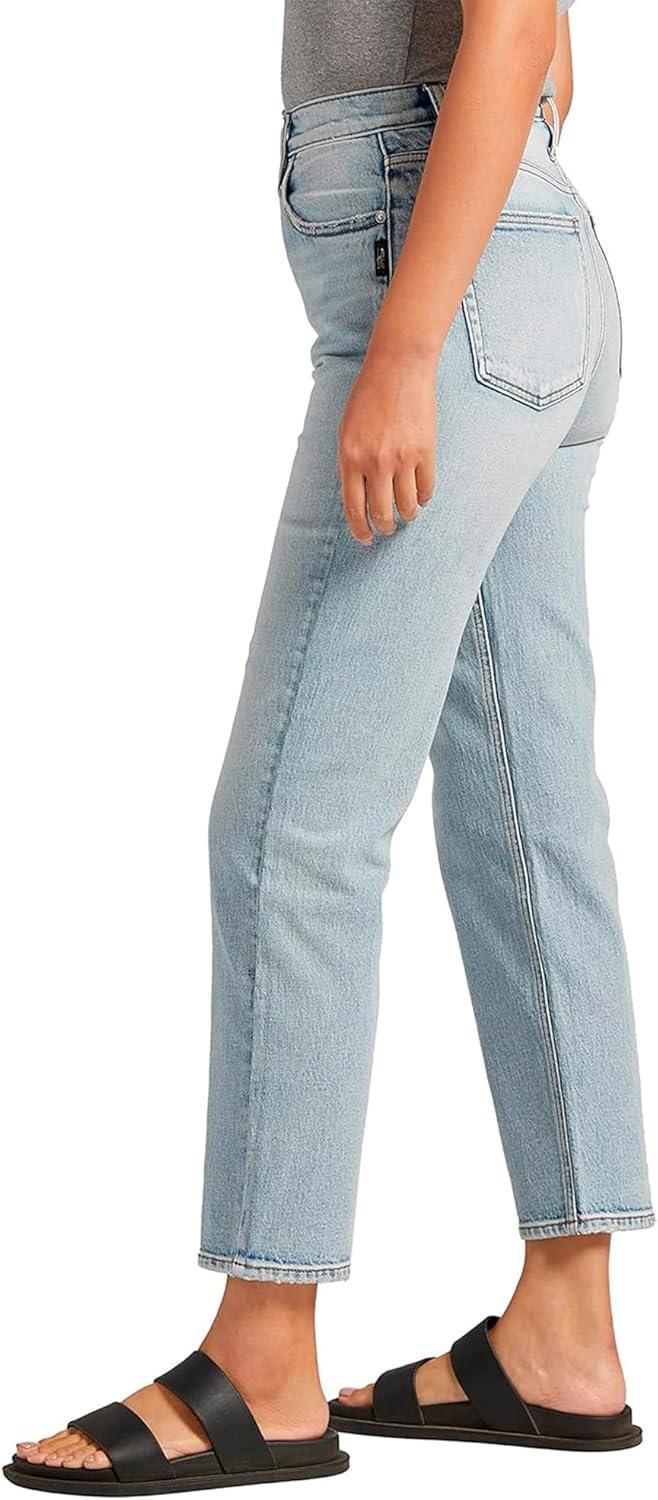 image:imageSilver Jeans Co Womens Highly Desirable High Rise Straight Leg JeansLight Wash Rcs144