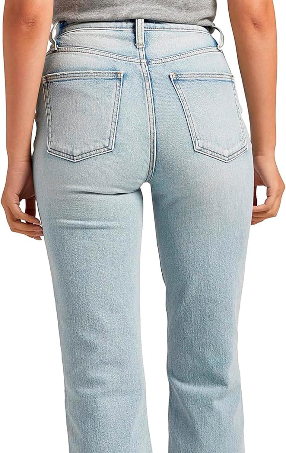 image:imageSilver Jeans Co Womens Highly Desirable High Rise Straight Leg JeansLight Wash Rcs144