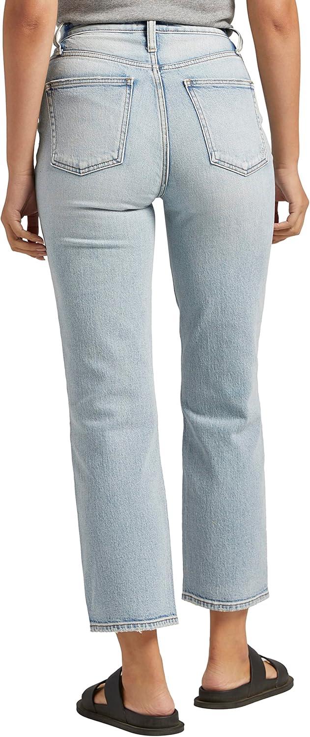 image:imageSilver Jeans Co Womens Highly Desirable High Rise Straight Leg JeansLight Wash Rcs144