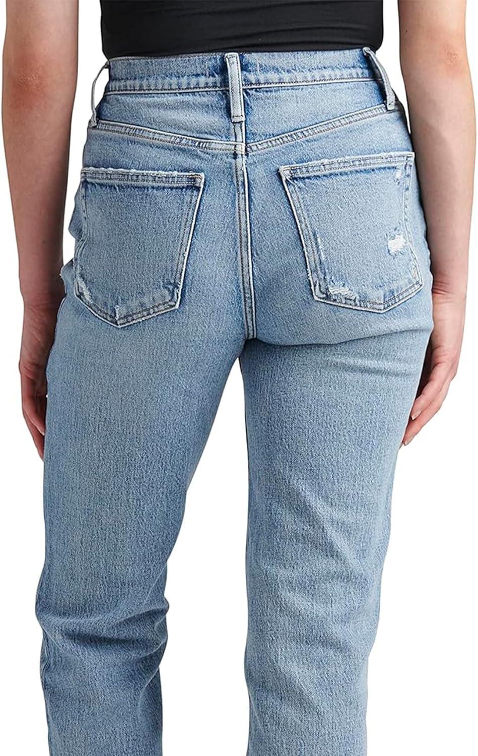 image:imageSilver Jeans Co Womens Highly Desirable High Rise Straight Leg JeansLight Wash Rcs198