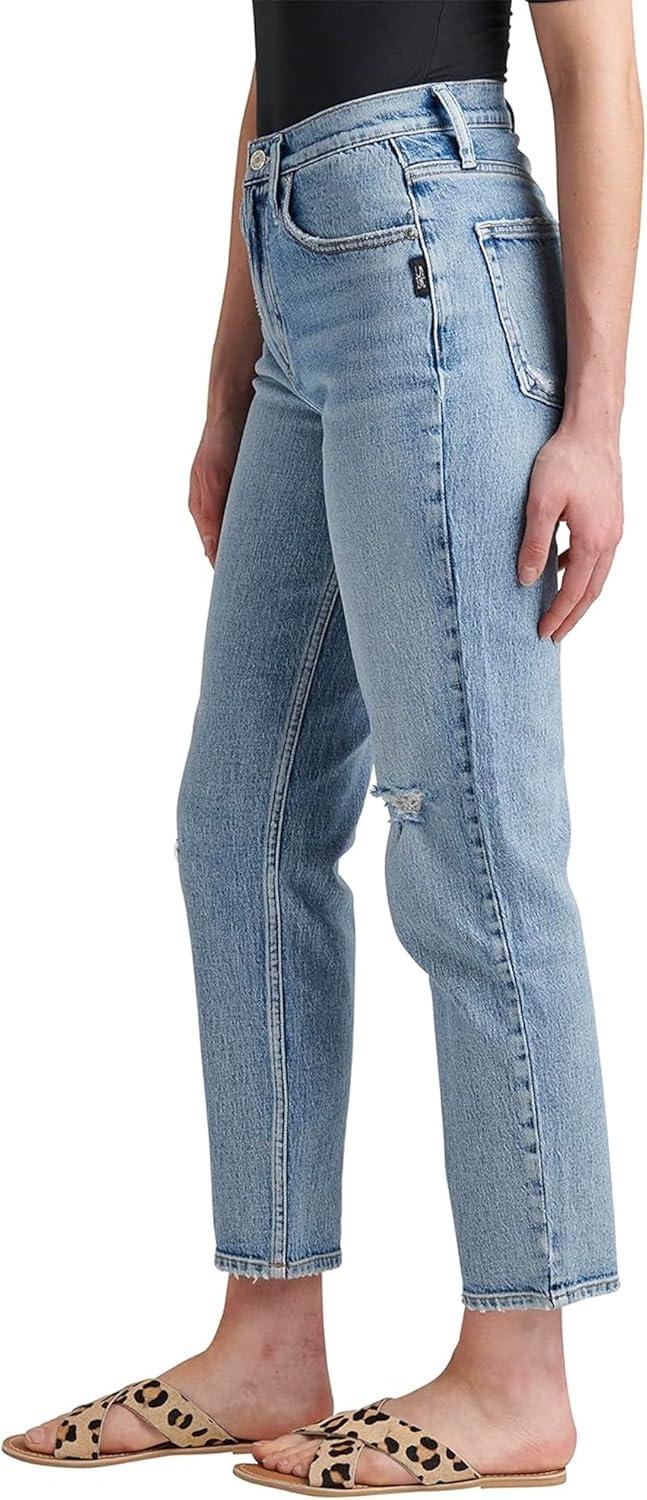 image:imageSilver Jeans Co Womens Highly Desirable High Rise Straight Leg JeansLight Wash Rcs198
