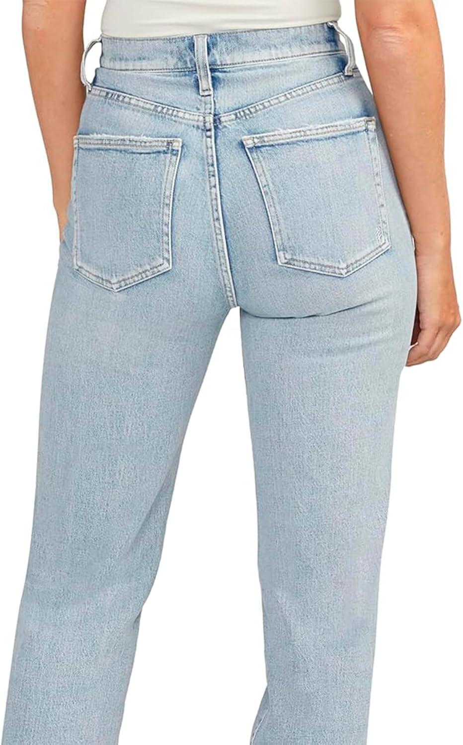 image:imageSilver Jeans Co Womens Highly Desirable High Rise Straight Leg JeansMed Wash Rcs270