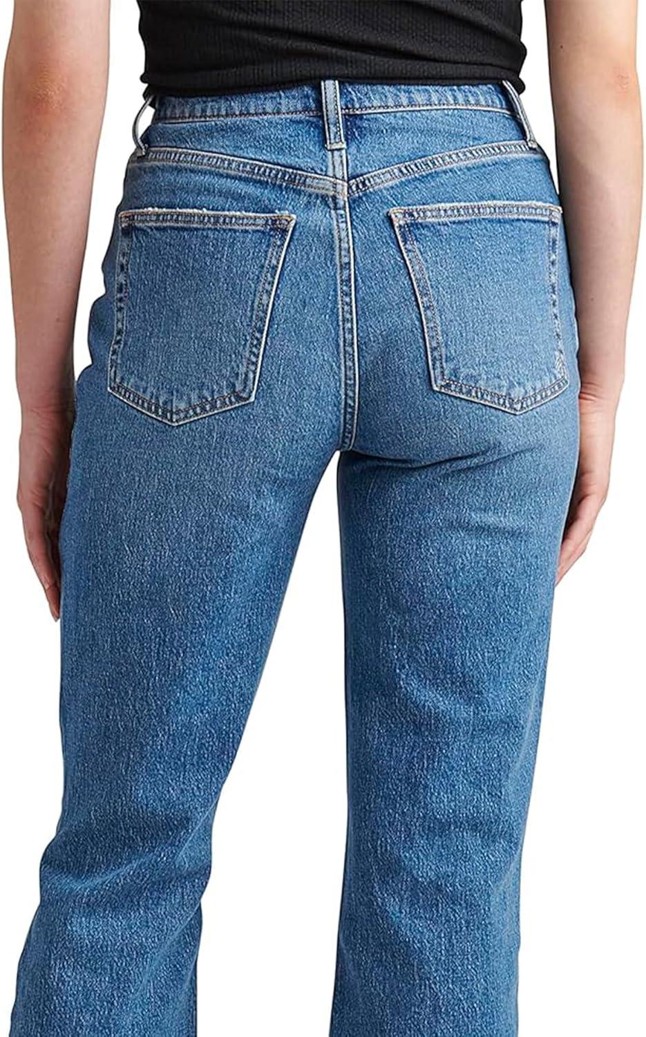 image:imageSilver Jeans Co Womens Highly Desirable High Rise Straight Leg JeansMed Wash Rcs354