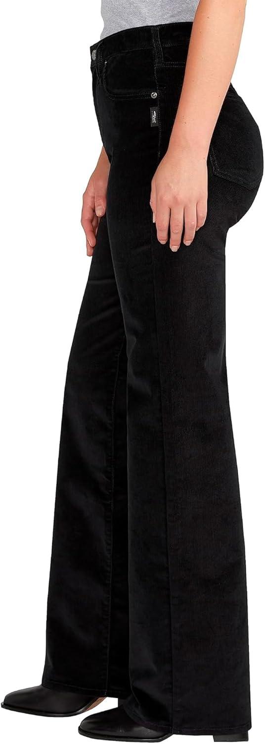 image:imageSilver Jeans Co Womens Highly Desirable High Rise Trouser Leg PantsBlack