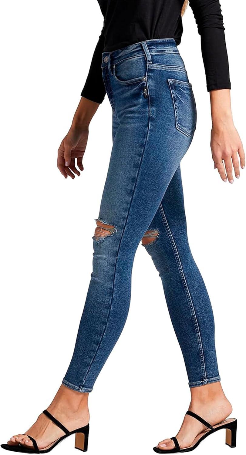 image:imageSilver Jeans Co Womens Infinite Fit High Rise Skinny Leg JeansMed Wash Inf219