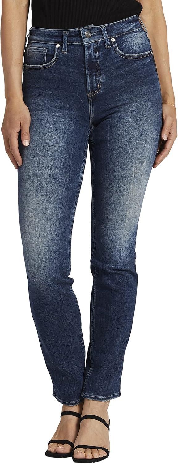 image:imageSilver Jeans Co Womens Infinite Fit High Rise Straight Leg Jeans LegacyMed Wash Inf339