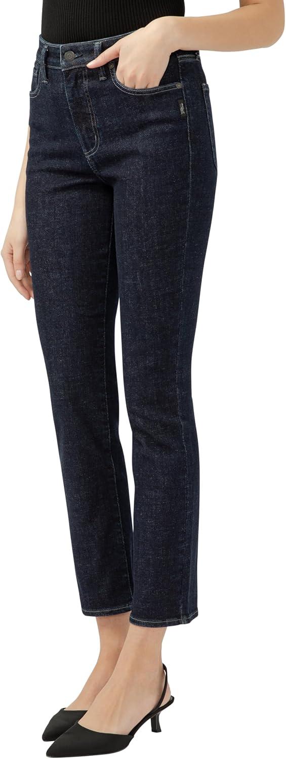 image:imageSilver Jeans Co Womens Isbister High Rise Straight Leg JeansDark Wash