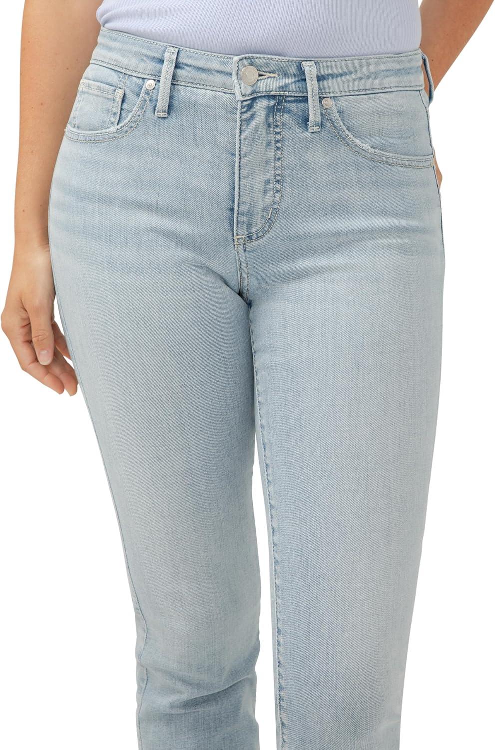image:imageSilver Jeans Co Womens Isbister High Rise Straight Leg JeansLuxe Stretch Indigo