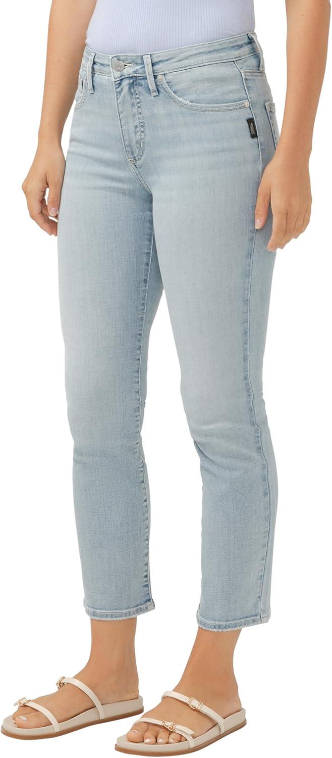 image:imageSilver Jeans Co Womens Isbister High Rise Straight Leg JeansLuxe Stretch Indigo