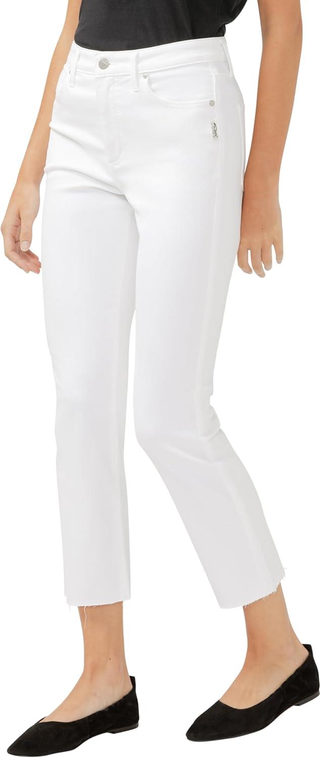 image:imageSilver Jeans Co Womens Isbister High Rise Straight Leg JeansLuxe Stretch White
