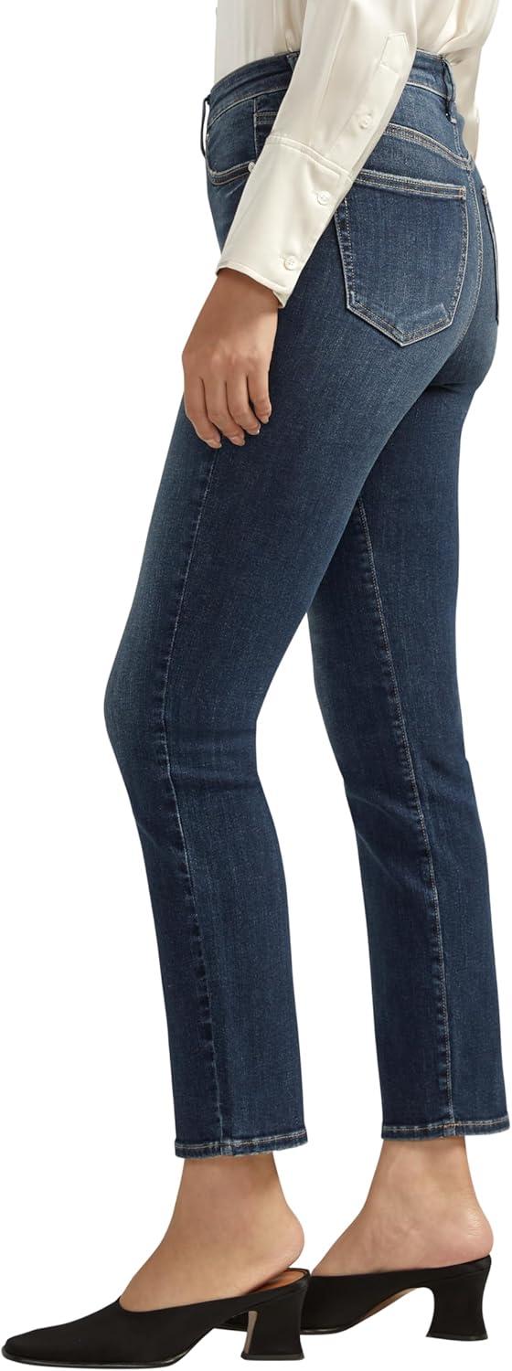 image:imageSilver Jeans Co Womens Isbister High Rise Straight Leg JeansMed Wash Sia341