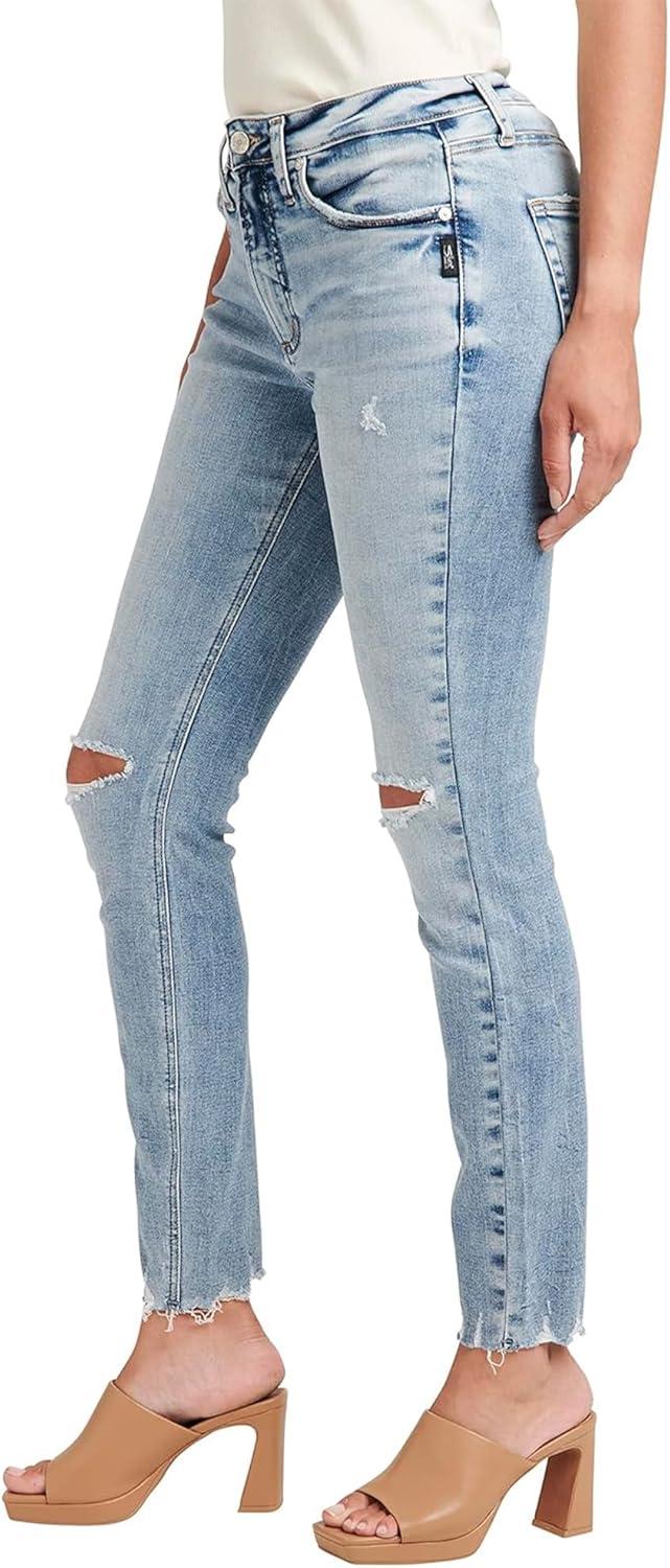 image:imageSilver Jeans Co Womens Most Wanted Mid Rise Skinny Fit JeansLight Wash Ecf180