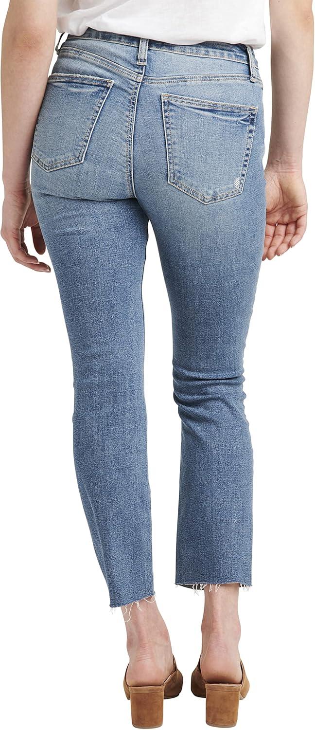 image:imageSilver Jeans Co Womens Most Wanted Mid Rise Straight Crop JeansMed Wash Ecf254