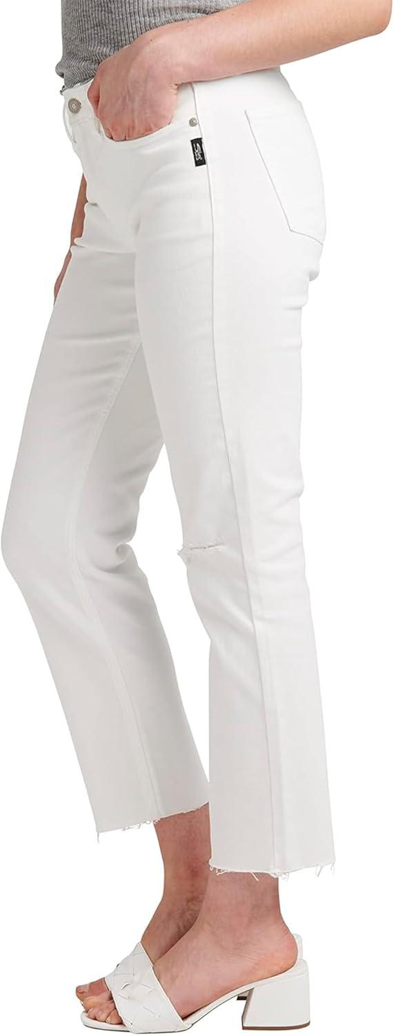 image:imageSilver Jeans Co Womens Most Wanted Mid Rise Straight Crop JeansOff White Stf012