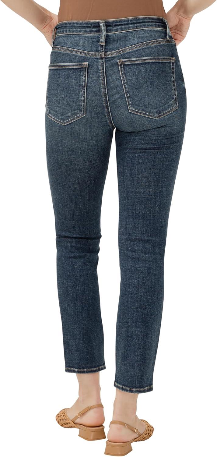 image:imageSilver Jeans Co Womens Most Wanted Mid Rise Straight Leg Crop JeansDark Indigo Cropped