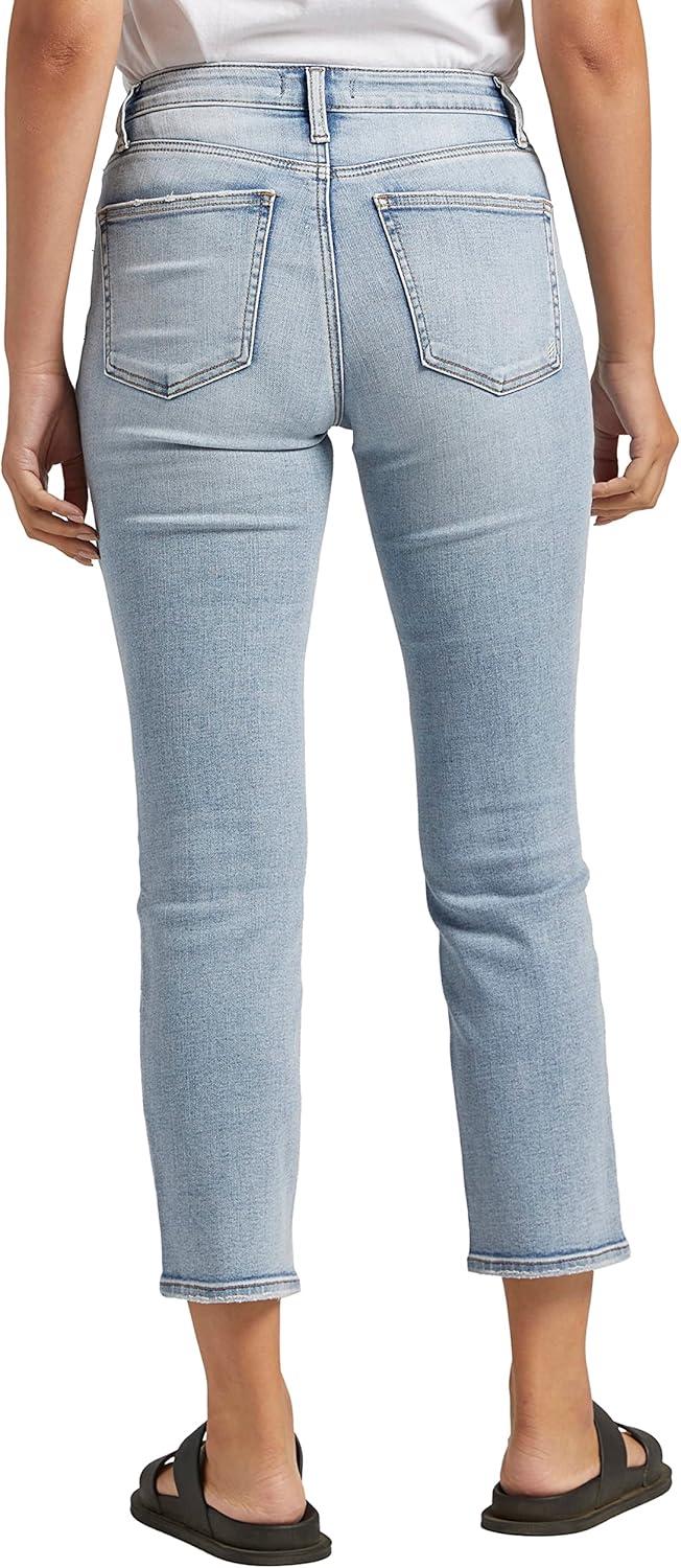 image:imageSilver Jeans Co Womens Most Wanted Mid Rise Straight Leg Crop JeansLight Wash Ecf139