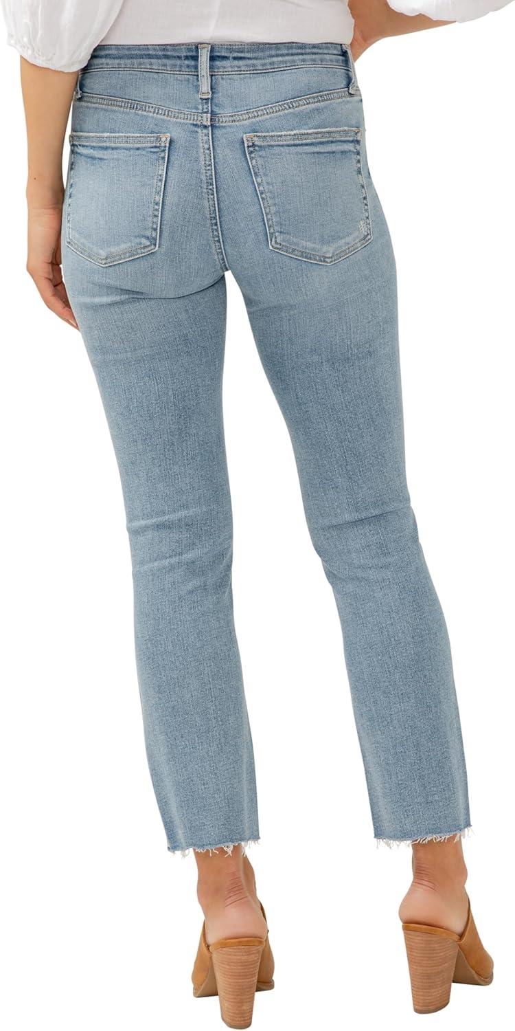 image:imageSilver Jeans Co Womens Most Wanted Mid Rise Straight Leg Crop JeansMed Indigo Cropped