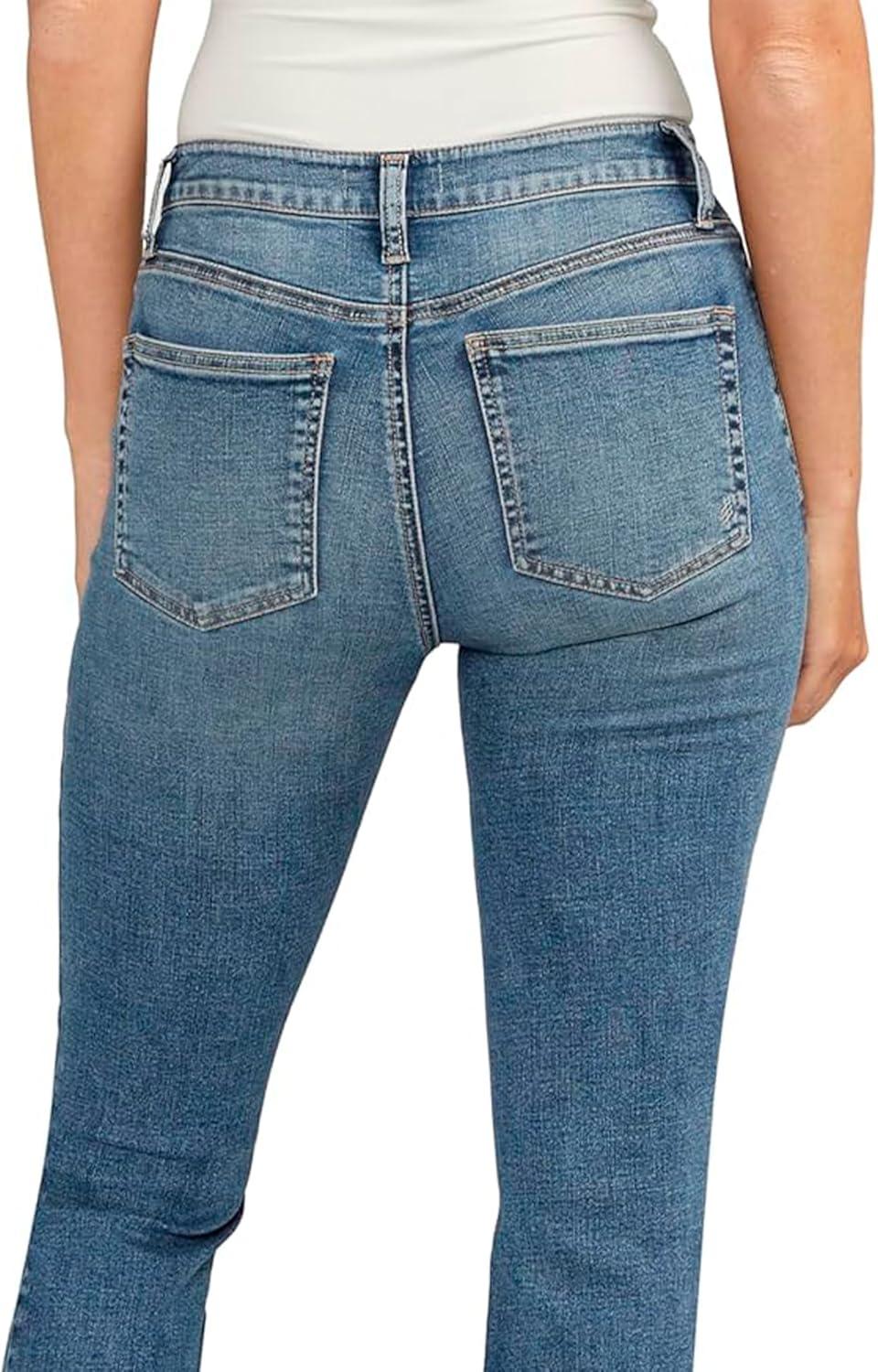 image:imageSilver Jeans Co Womens Most Wanted Mid Rise Straight Leg Crop JeansMed Wash Ccg399