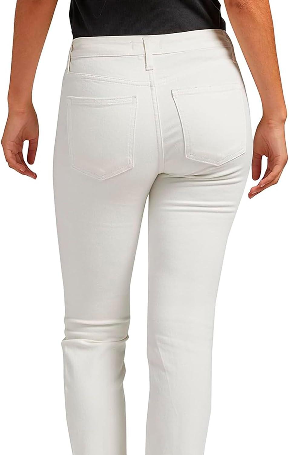 image:imageSilver Jeans Co Womens Most Wanted Mid Rise Straight Leg Crop JeansOff White Cropped