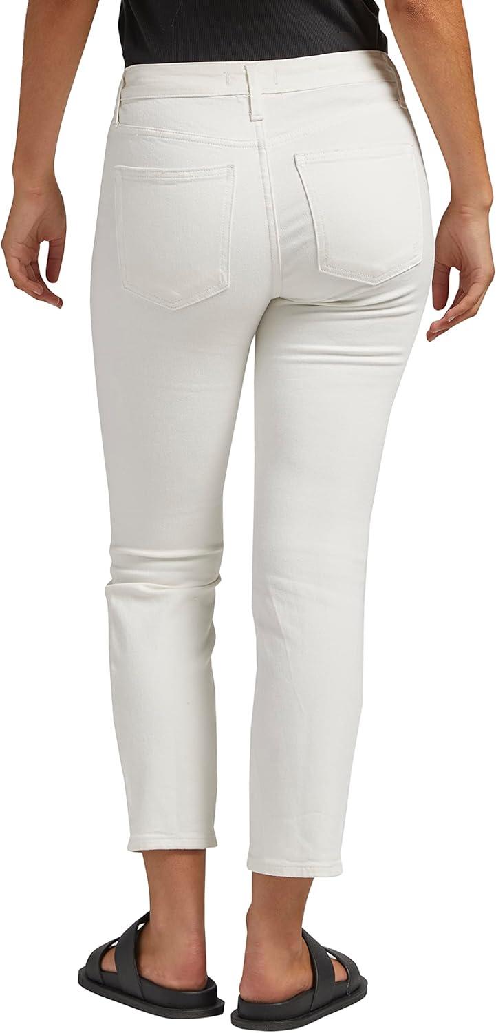 image:imageSilver Jeans Co Womens Most Wanted Mid Rise Straight Leg Crop JeansOff White Cropped
