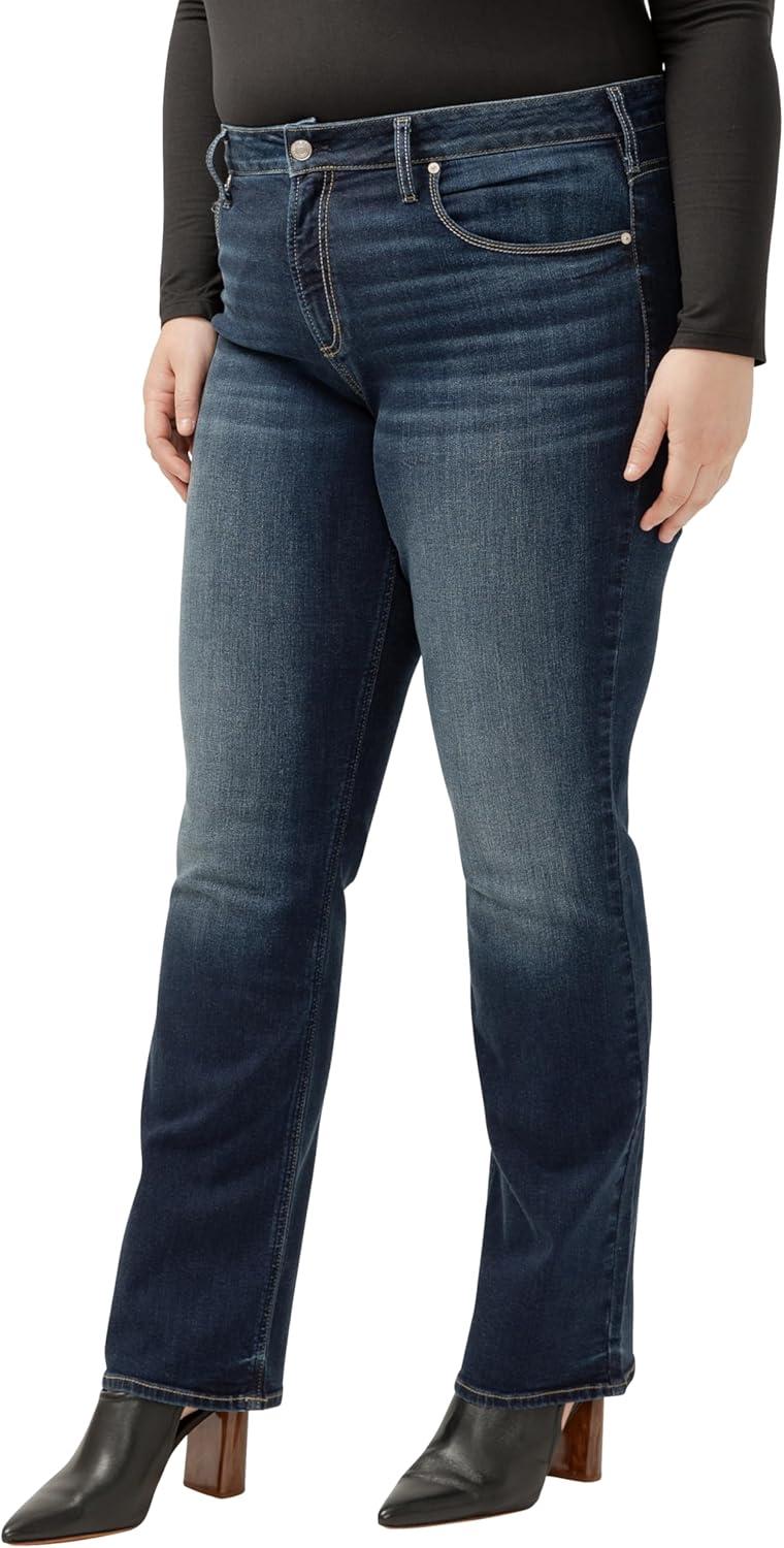 image:imageSilver Jeans Co Womens Plus Size Avery High Rise Slim Bootcut JeansDark Wash Sia419
