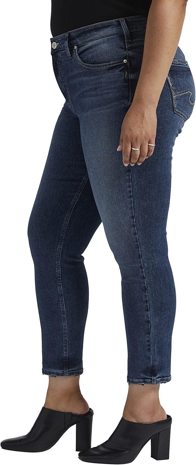 image:imageSilver Jeans Co Womens Plus Size Avery High Rise Straight Leg JeansMed Wash Edb334